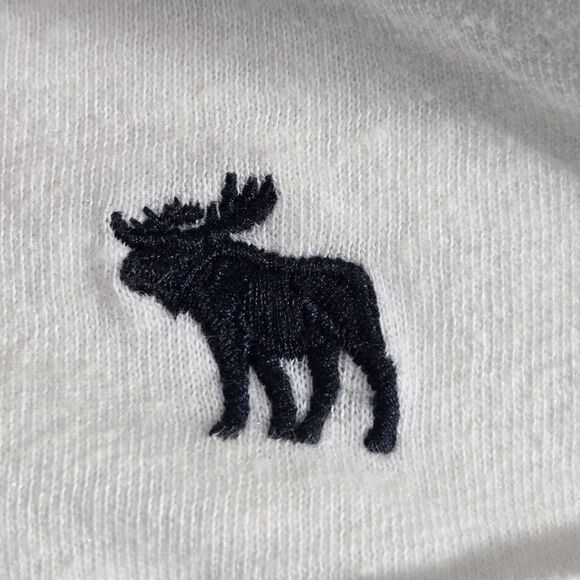 A&F Abercrombie & Fitch Size Large Mens Long‎ Sleeve White Crew Neck T-Shirt VTG - Picture 3 of 7